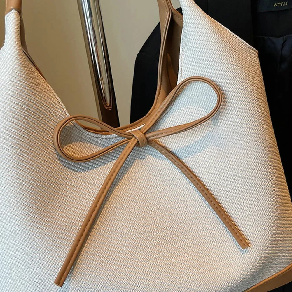 Bow-Tie Hobo Bags for Women Vintage Tote Bag with Large Capacity Underarm Bag for Daily Life Trendy Sling bags
