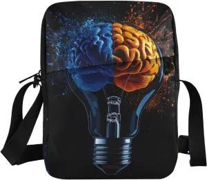 Brain Light Sling Bags Small Crossbody Purse with Adjustable Strap 6.6×2.5×9.4 IN