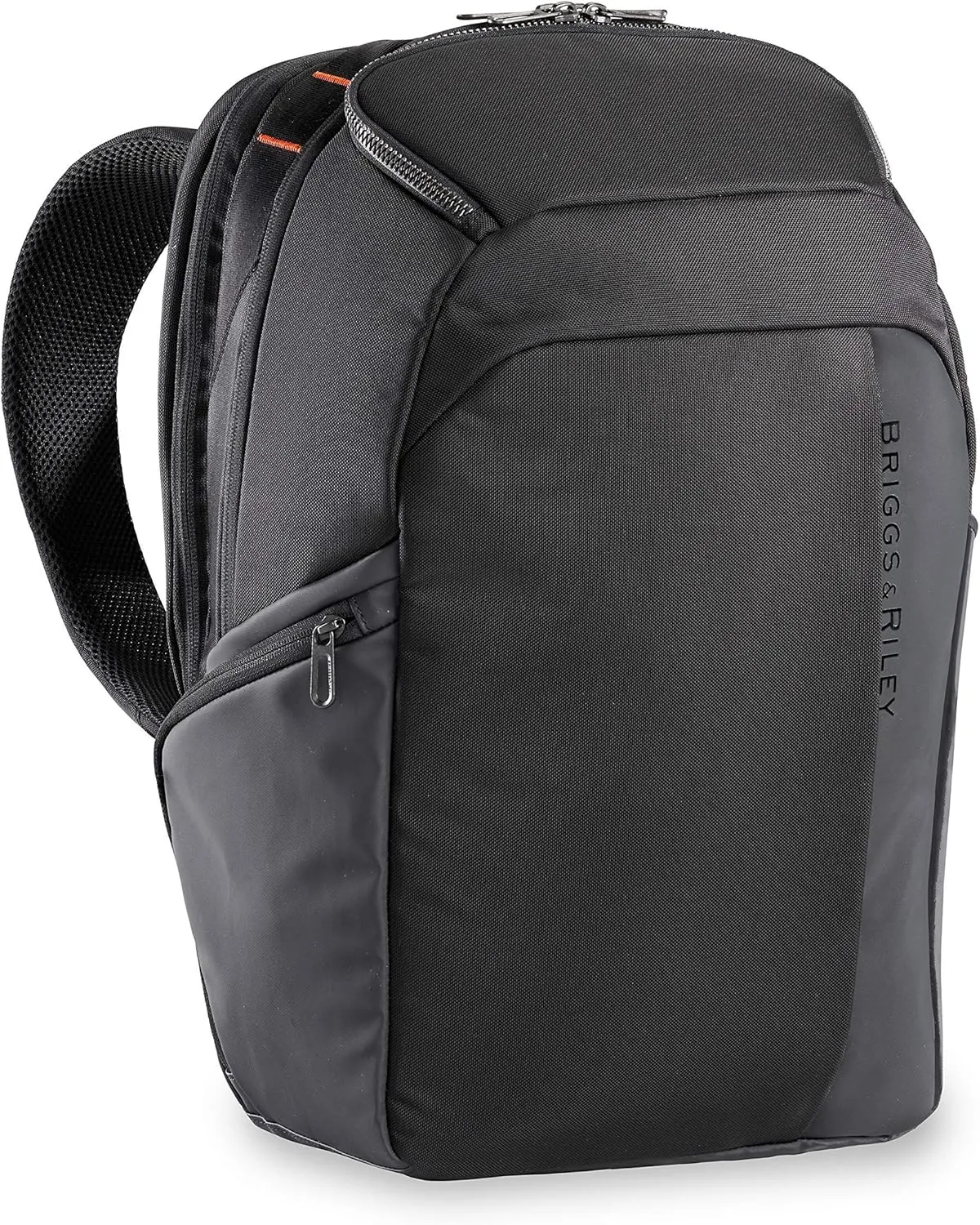 Briggs & Riley Cargo Backpack - Carry On Travel Backpack for Women & Men, Personal Item Bag, Self-Repairing Zippers, Padded Straps, Fits up to 15" Laptop - ZDX Collection, Black
