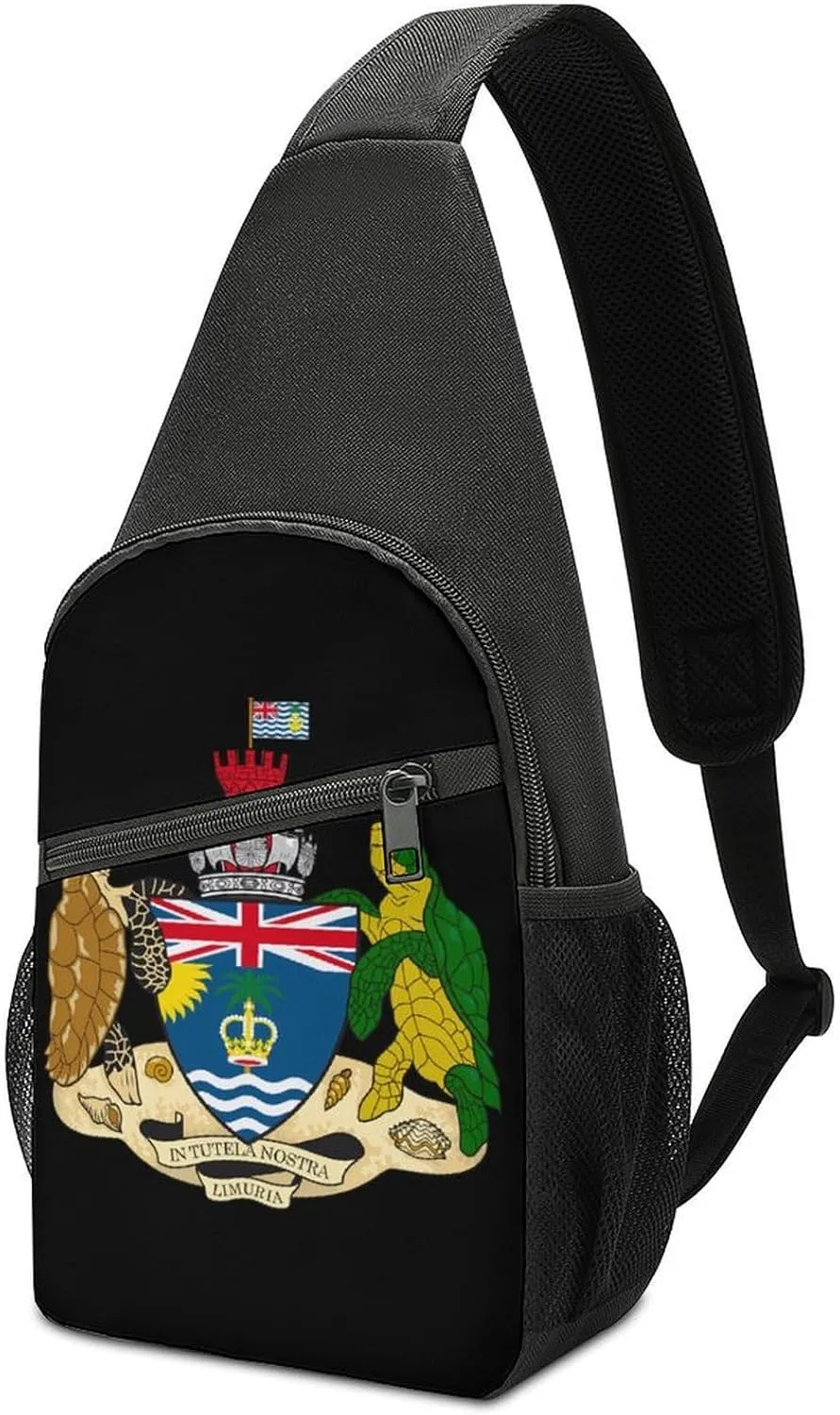British Indian Ocean Territory Print Sling Bag Casual Chest Bag Daypack Unisex Crossbody Backpack for Travel Sports Outdoors