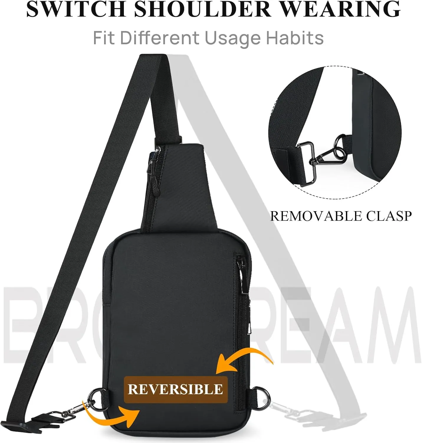 BROADREAM Upgrated Mini Sling Bag Small Crossbody Bags with RFID Blocking Waterproof Phone Chest Bag for Travel
