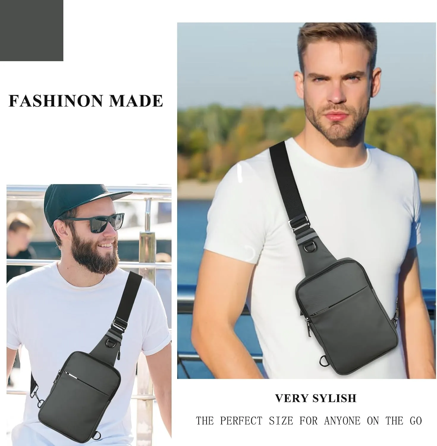 BROADREAM Upgrated Mini Sling Bag Small Crossbody Bags with RFID Blocking Waterproof Phone Chest Bag for Travel