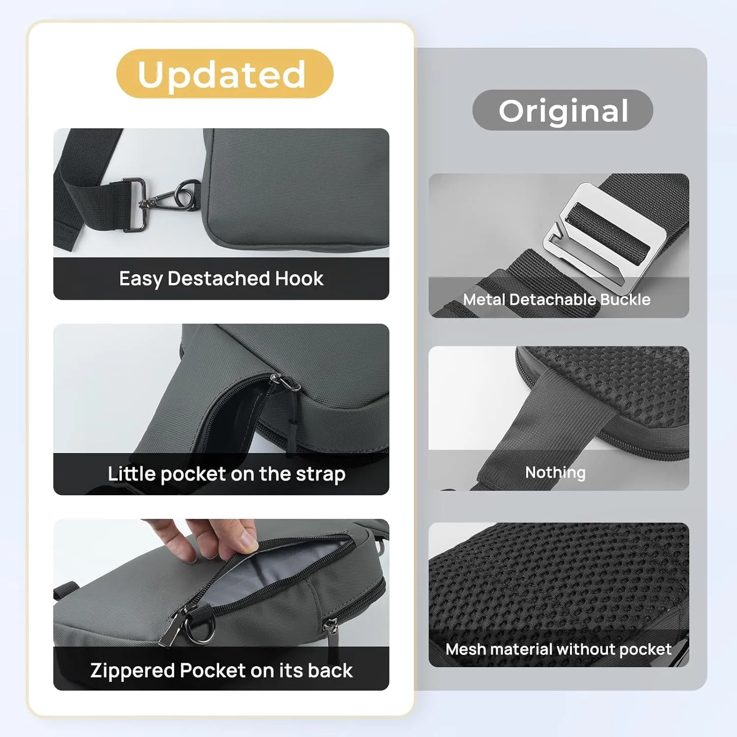 BROADREAM Upgrated Mini Sling Bag Small Crossbody Bags with RFID Blocking Waterproof Phone Chest Bag for Travel