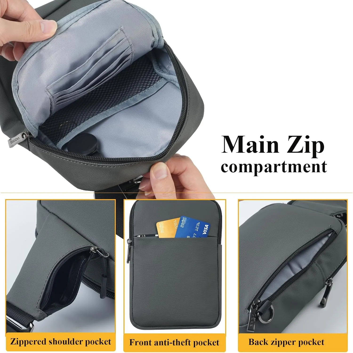 BROADREAM Upgrated Mini Sling Bag Small Crossbody Bags with RFID Blocking Waterproof Phone Chest Bag for Travel