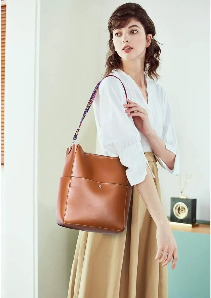 BROMEN Women Purses and Handbags Leather Hobo Bags Designer Shoulder Bucket Crossbody Purse
