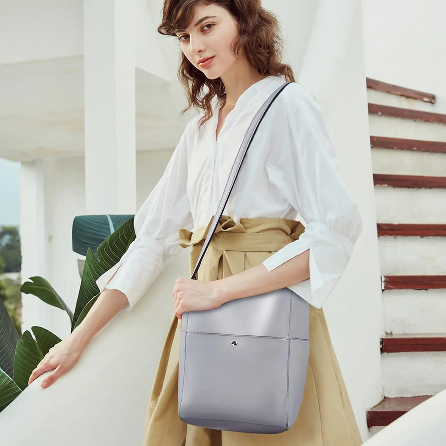 BROMEN Women Purses and Handbags Leather Hobo Bags Designer Shoulder Bucket Crossbody Purse