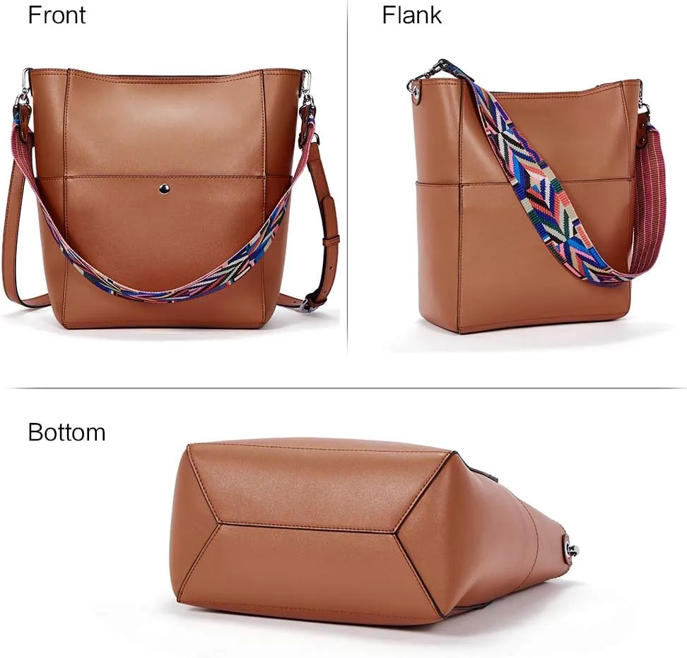 BROMEN Women Purses and Handbags Leather Hobo Bags Designer Shoulder Bucket Crossbody Purse