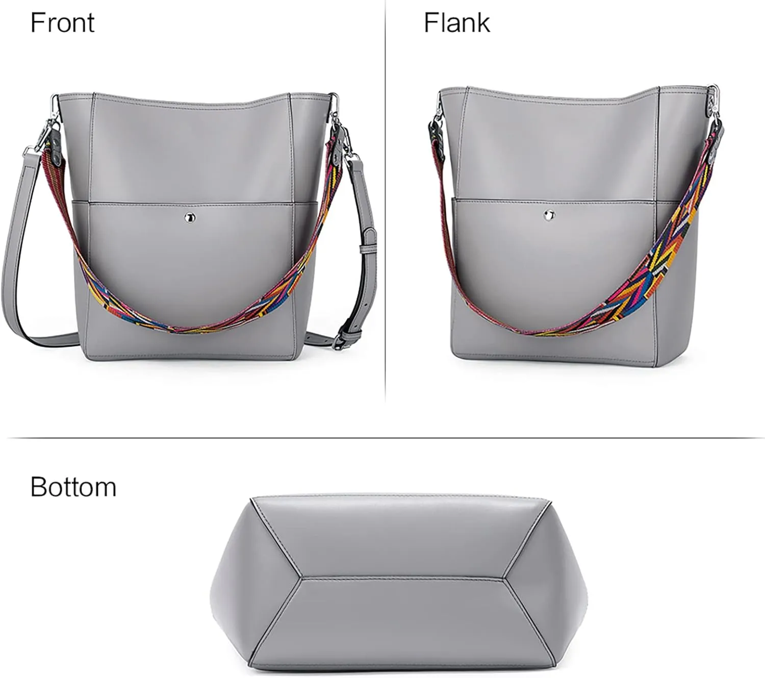 BROMEN Women Purses and Handbags Leather Hobo Bags Designer Shoulder Bucket Crossbody Purse