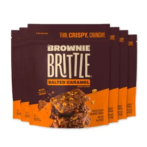Brownie Brittle – Salted Caramel Thin and Crispy Sweet Snacks (Pack of 6, 5 oz), Rich Gourmet Brownie Bites Dessert
