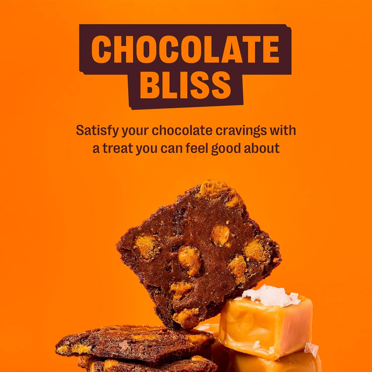 Brownie Brittle – Salted Caramel Thin and Crispy Sweet Snacks (Pack of 6, 5 oz), Rich Gourmet Brownie Bites Dessert