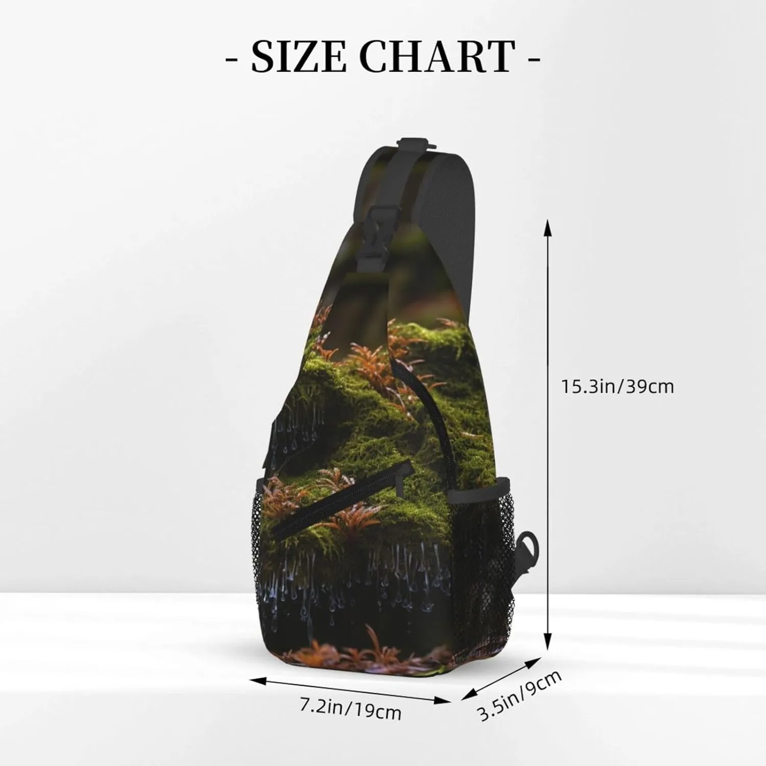 Bryophytes Sling Bag Backpack For Men Cross Chest Bag Crossbody Shoulder Bag Travel Hiking Daypack