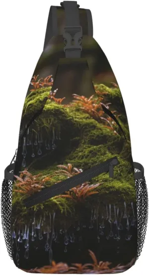 Bryophytes Sling Bag Backpack For Men Cross Chest Bag Crossbody Shoulder Bag Travel Hiking Daypack