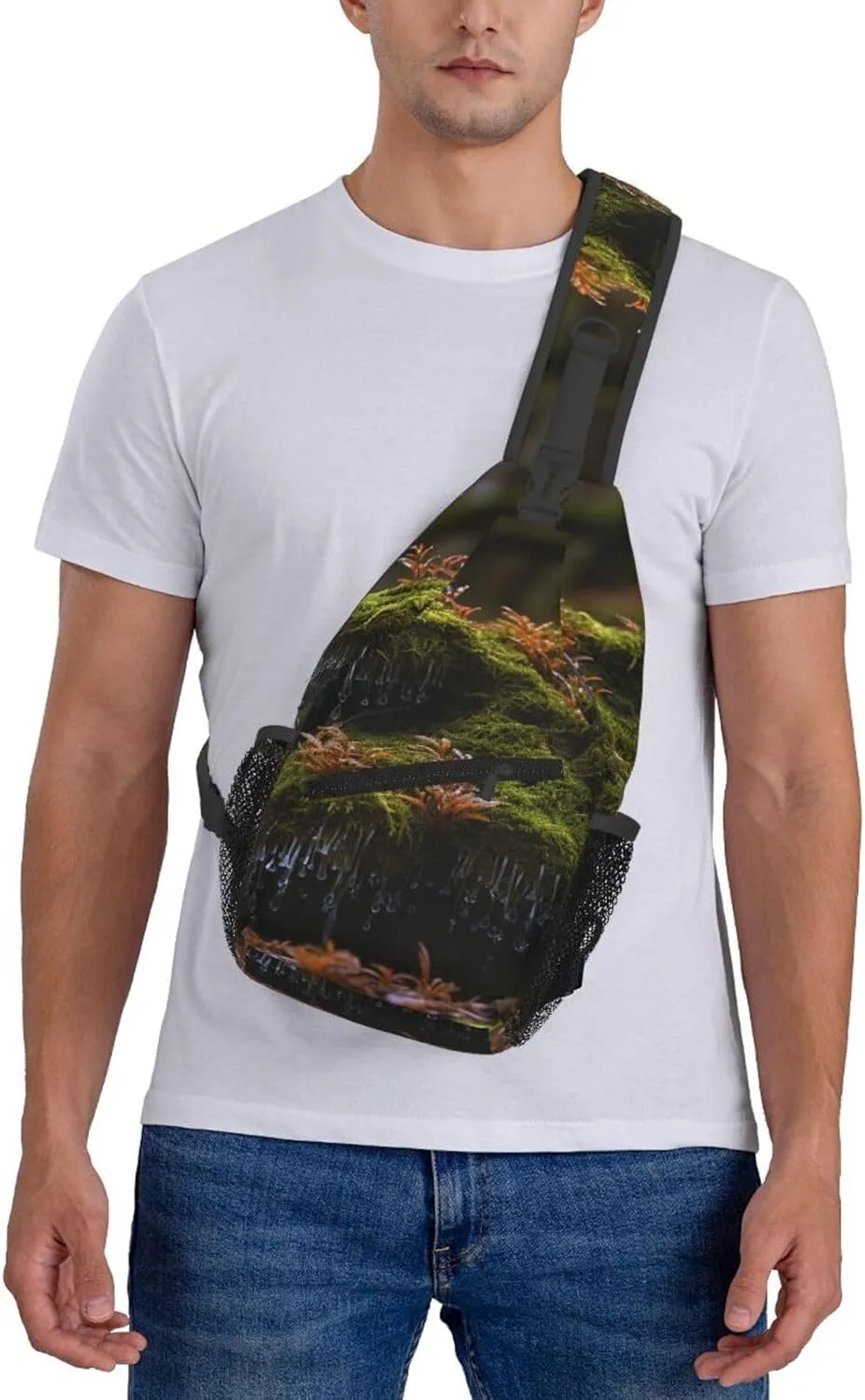 Bryophytes Sling Bag Backpack For Men Cross Chest Bag Crossbody Shoulder Bag Travel Hiking Daypack
