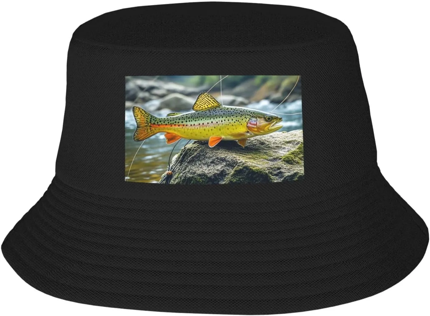 Bucket Hat for Women Men Cotton Sun Hats Cats with Yellow Eyes Hat Beach Fisherman Hat Summer for Protection