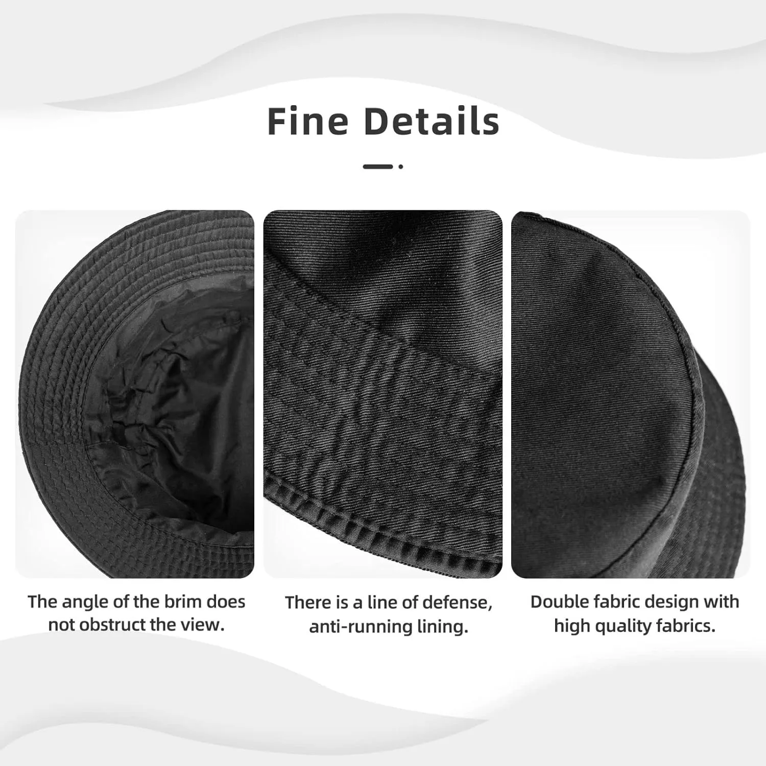 Bucket Hat for Women Men Cotton Sun Hats Cats with Yellow Eyes Hat Beach Fisherman Hat Summer for Protection