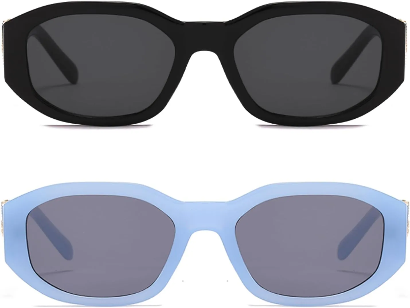 BUTABY Rectangle Sunglasses for Women Retro Driving Glasses 90’s Vintage Fashion Irregular Frame UV400 Protection