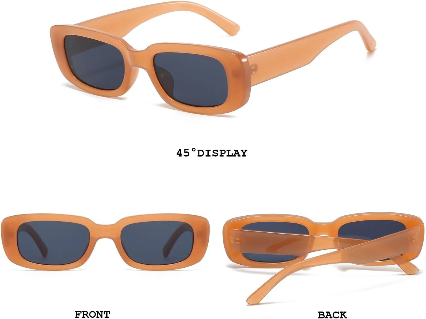 BUTABY Rectangle Sunglasses for Women Retro Driving Glasses 90’s Vintage Fashion Narrow Square Frame UV400 Protection