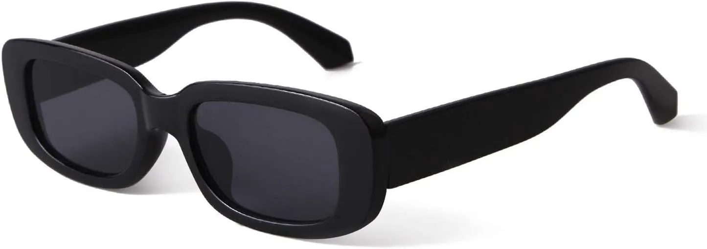 BUTABY Rectangle Sunglasses for Women Retro Driving Glasses 90’s Vintage Fashion Narrow Square Frame UV400 Protection
