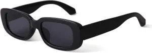 BUTABY Rectangle Sunglasses for Women Retro Driving Glasses 90’s Vintage Fashion Narrow Square Frame UV400 Protection