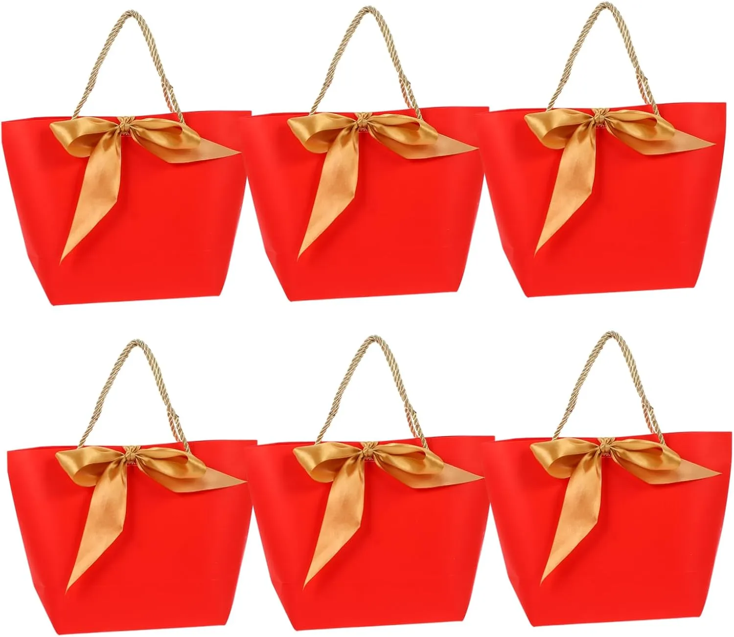 Cabilock 6 Pack Simple Handbags Paper Shopping Bags Wrapping Bags for Travel and Storage