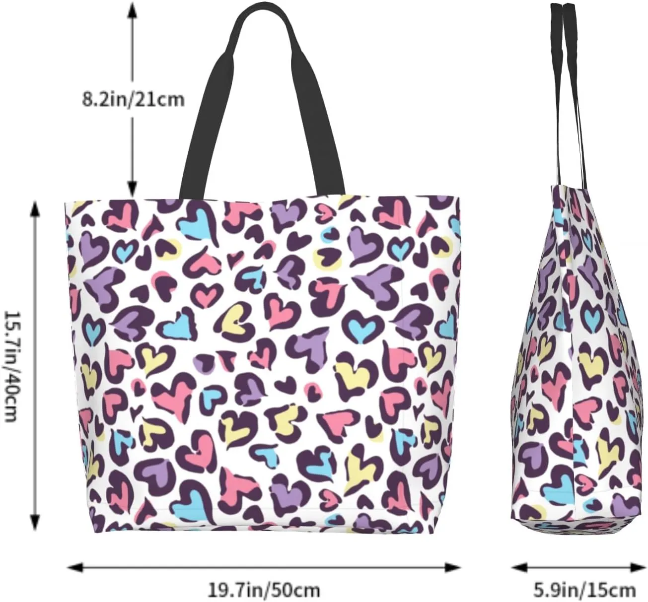 Cafl Tote Bag Shoulder Bag Large Reusable Shopping Bags Portable Storage Handbag
