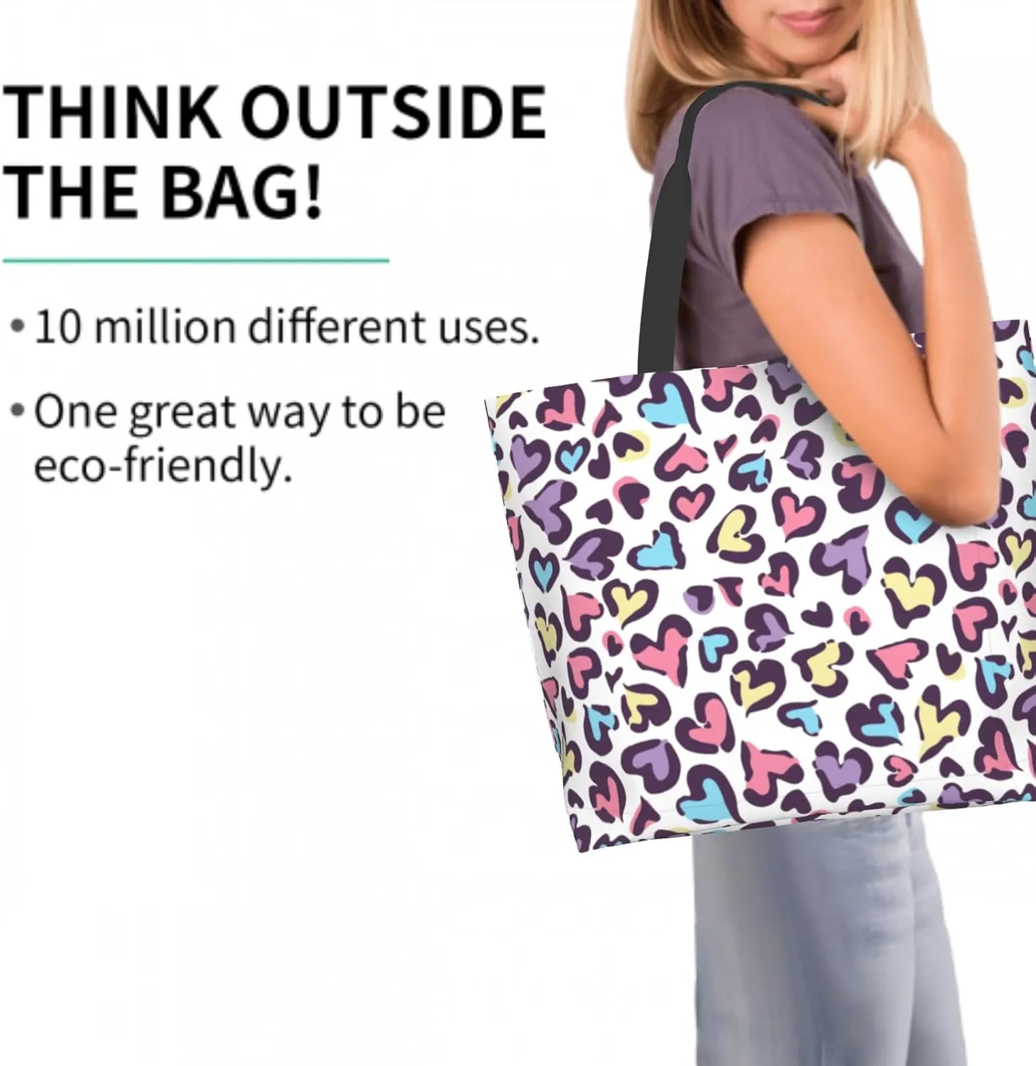 Cafl Tote Bag Shoulder Bag Large Reusable Shopping Bags Portable Storage Handbag