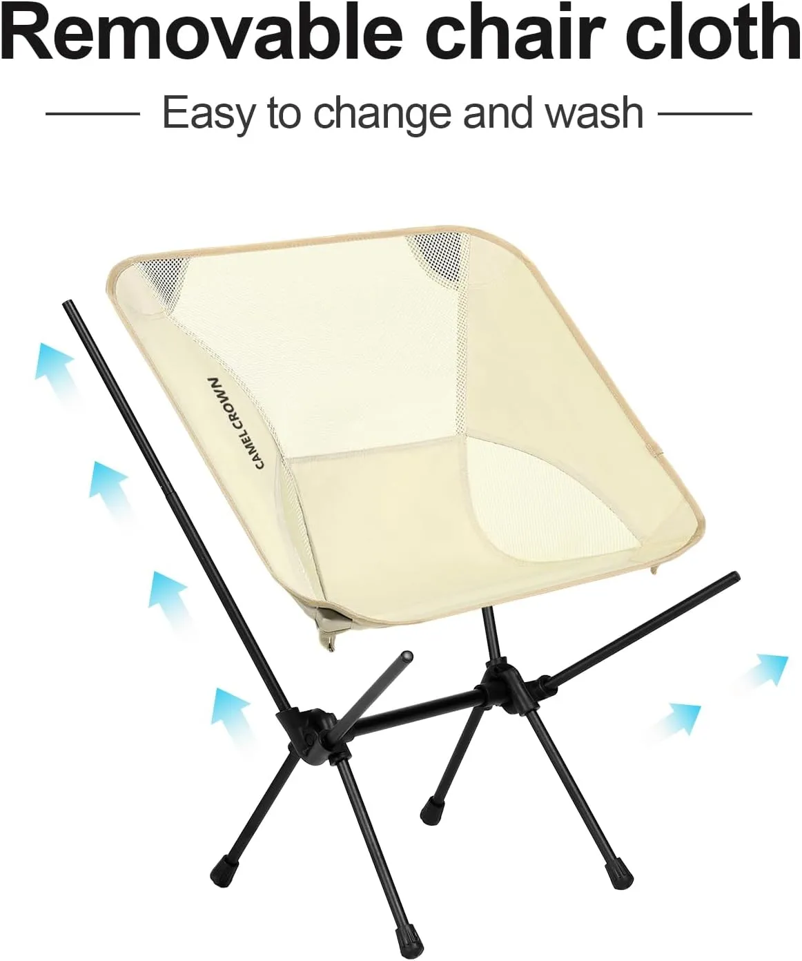 CAMEL CROWN Portable Camping Chair Lightweight Compact Folding Chair Mesh for Outdoor Camp Travel Beach Picnic Festival Hiking Backpacking White