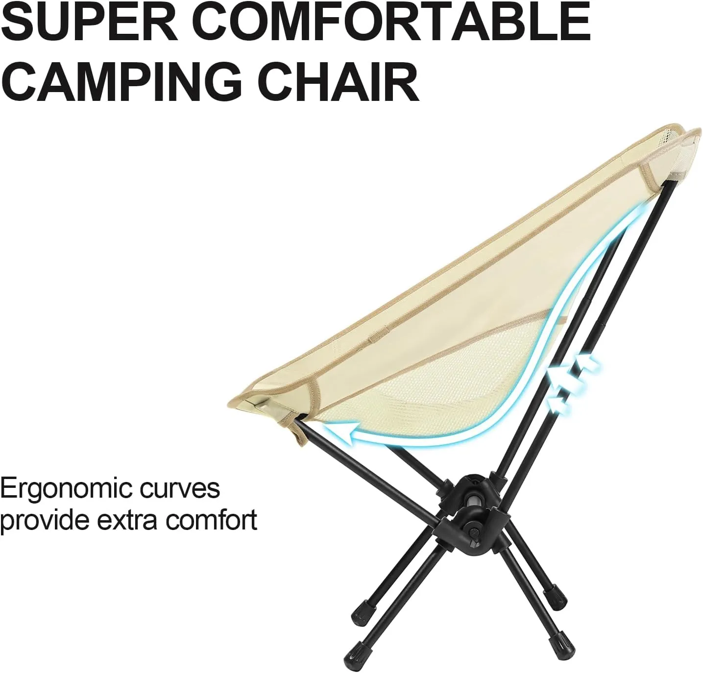 CAMEL CROWN Portable Camping Chair Lightweight Compact Folding Chair Mesh for Outdoor Camp Travel Beach Picnic Festival Hiking Backpacking White
