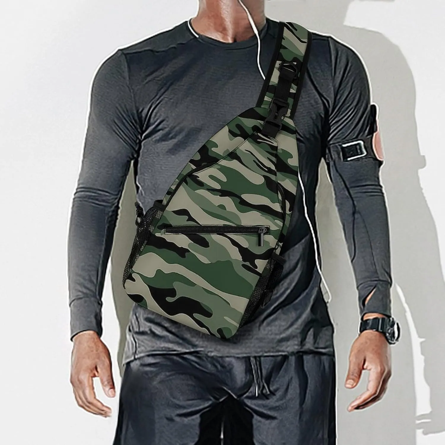 Camouflage Grey Versatile And Convenient Multipurpose Crossbody Bag - Perfect for Travel And Hiking
