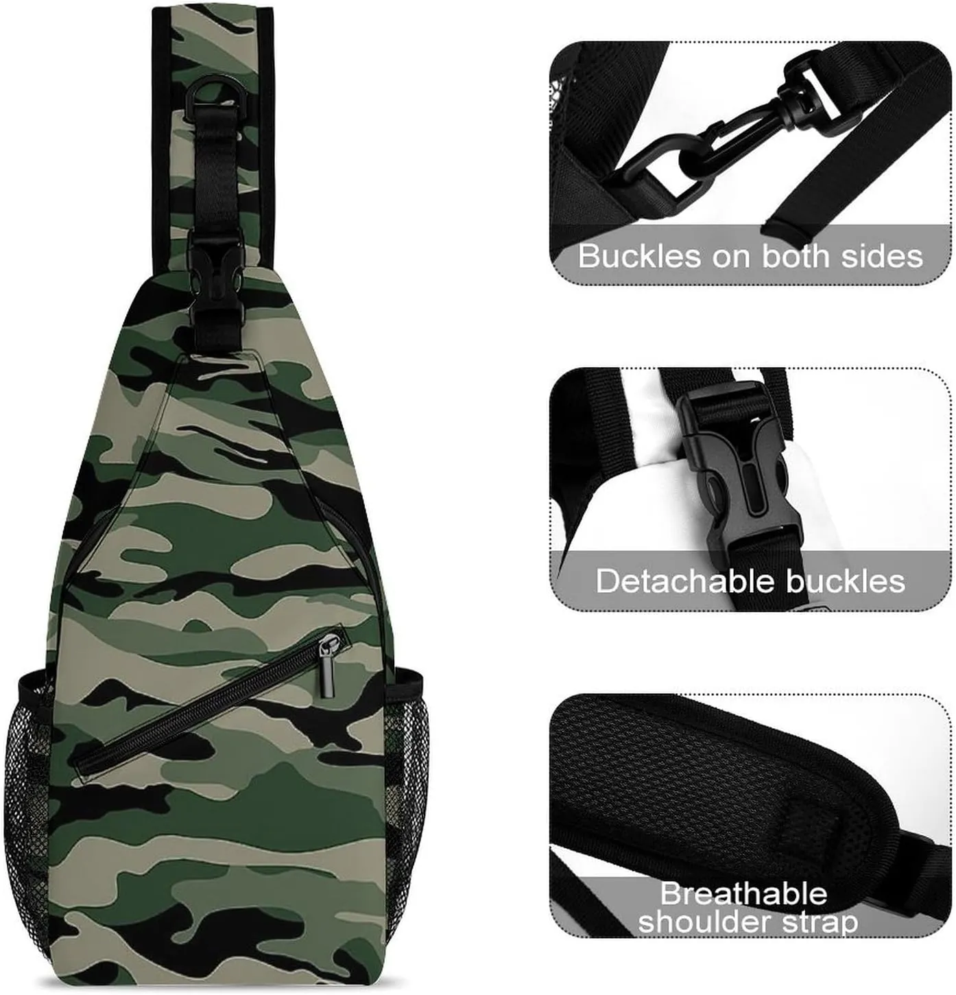 Camouflage Grey Versatile And Convenient Multipurpose Crossbody Bag - Perfect for Travel And Hiking