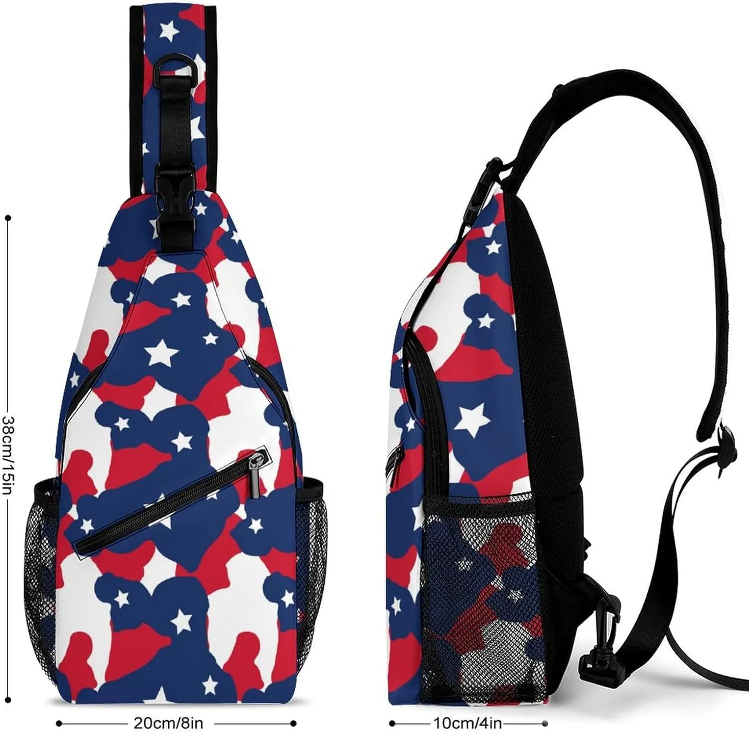 Camouflage Pattern with Stars Versatile And Convenient Multipurpose Crossbody Bag - Perfect for Travel And Hiking