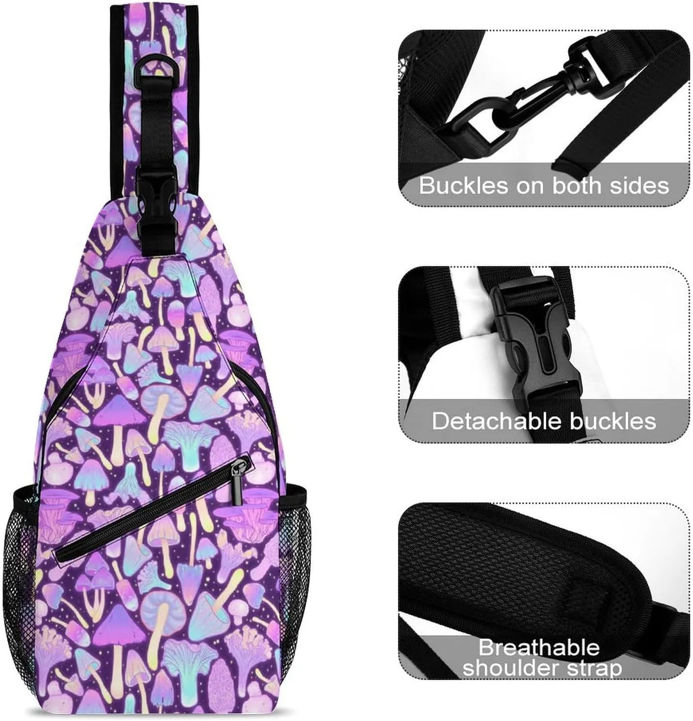 Cannabis Leafs With Skulls Versatile And Convenient Multipurpose Crossbody Bag - Perfect for Travel And Hiking