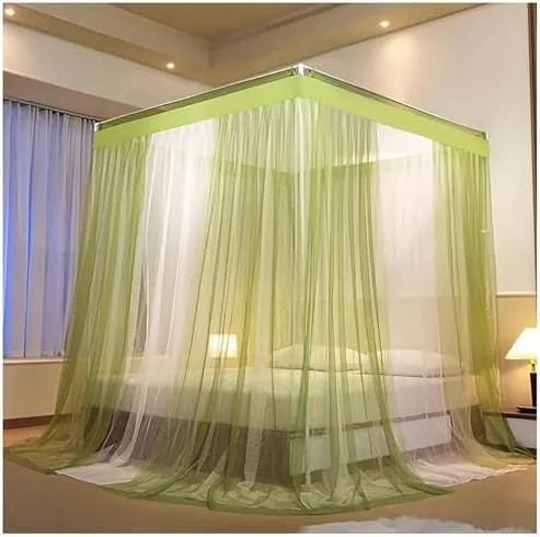 Canopy Bed Curtains Bed Netting Canopy 4 Corner Post Bed Canopy Frame Mosquito Net for Bed Canopy Bed Frame Post Poles Outer Bed Support Canopy,Pink b,Twin