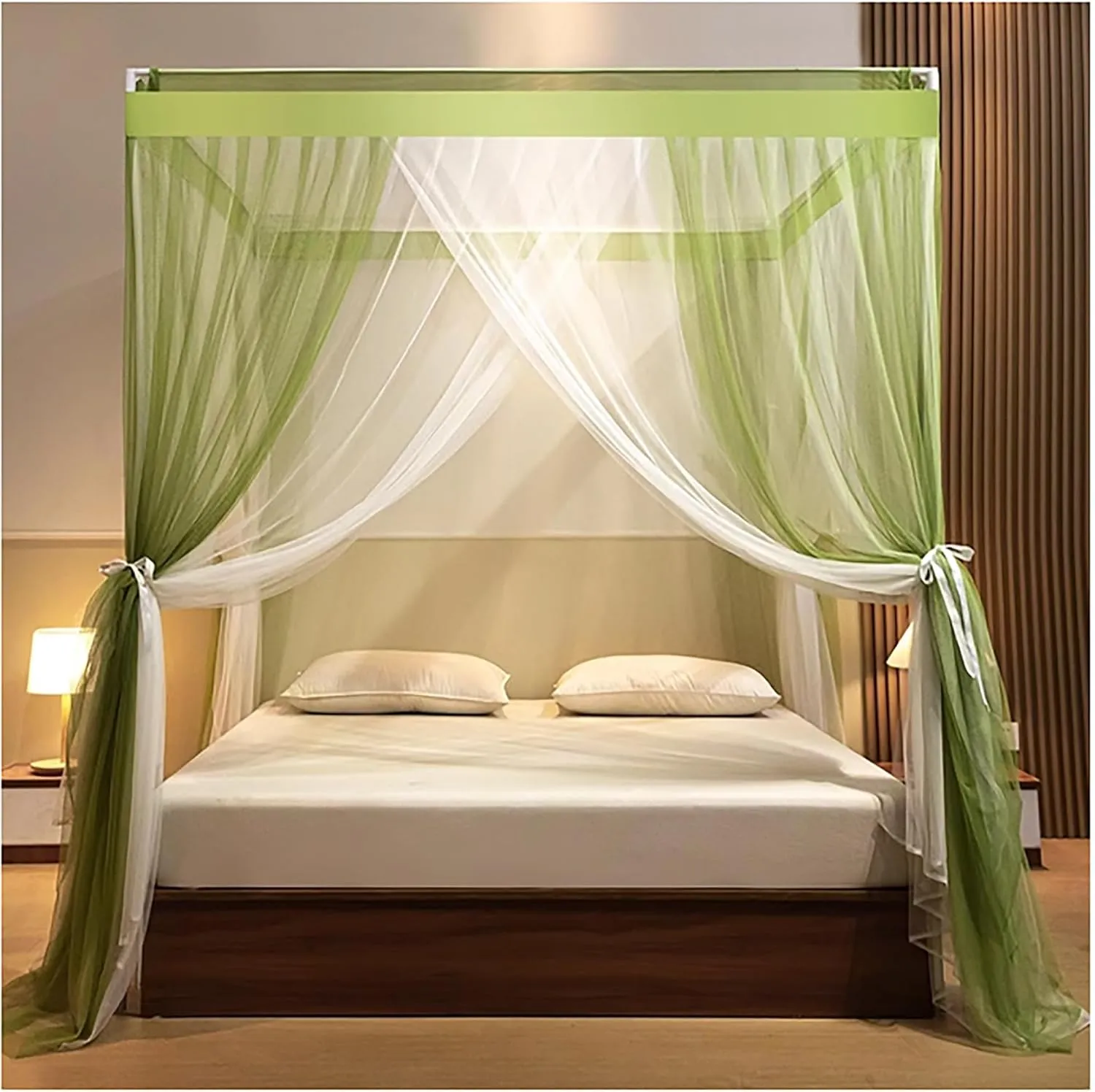 Canopy Bed Curtains Bed Netting Canopy 4 Corner Post Bed Canopy Frame Mosquito Net for Bed Canopy Bed Frame Post Poles Outer Bed Support Canopy,Pink b,Twin