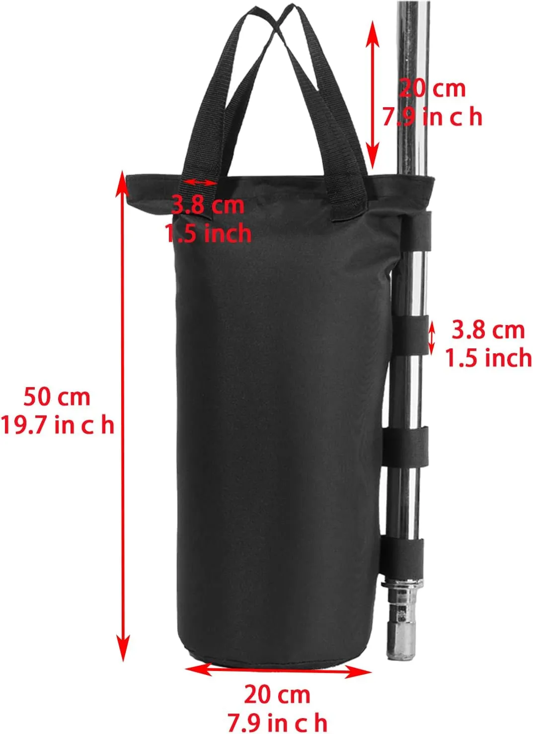 Canopy Weight Bags Set with Water Storage Bags for Gazebo, Tent, Marquee, Carport,6-Pack Sand Bags and 6-Pack Water Bags, Black (Black, R-6PCS)