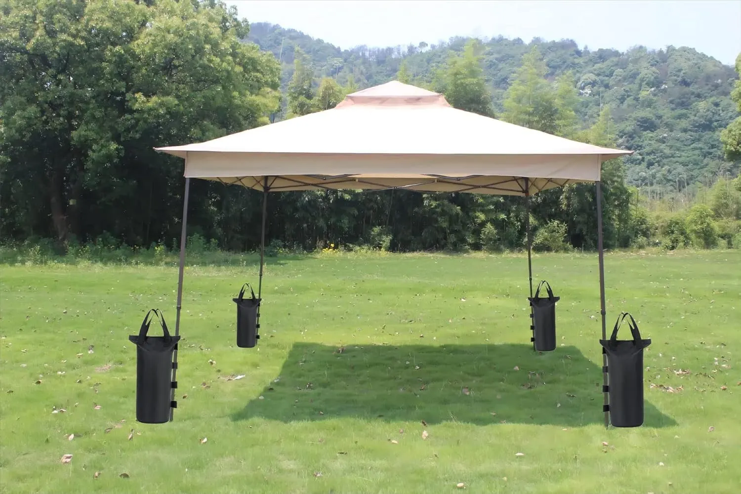 Canopy Weight Bags Set with Water Storage Bags for Gazebo, Tent, Marquee, Carport,6-Pack Sand Bags and 6-Pack Water Bags, Black (Black, R-6PCS)