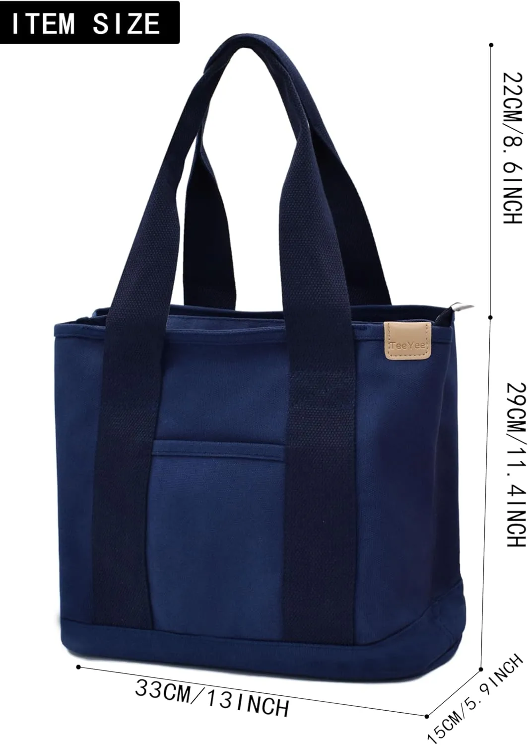 Canvas Tote Bag Casual Multi pockets Handbags Large Capacity Shopping Shoulder Bag with Pocket Bags Work Purses