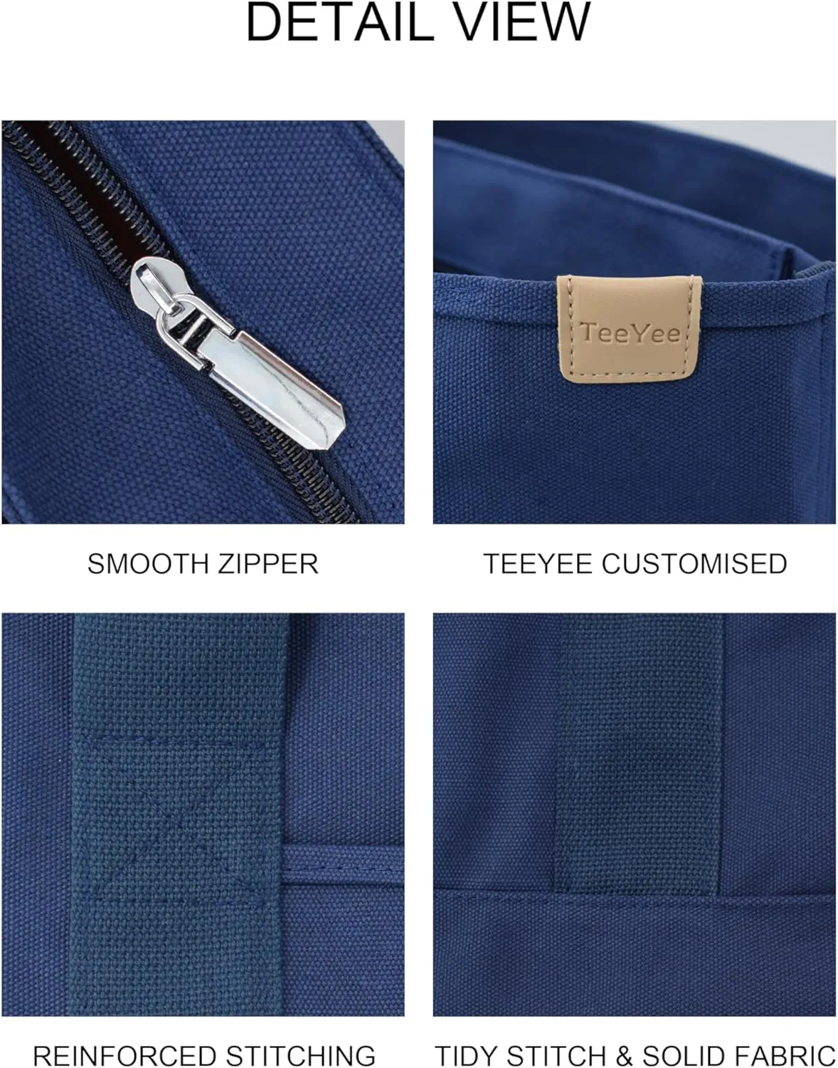 Canvas Tote Bag Casual Multi pockets Handbags Large Capacity Shopping Shoulder Bag with Pocket Bags Work Purses