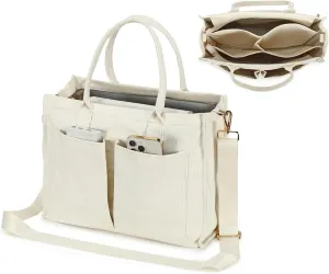 Canvas Tote Bag for Women, Large Laptop Crossbody Bag Travel Tote Handbag Everything Bag with Zip Simple Bag