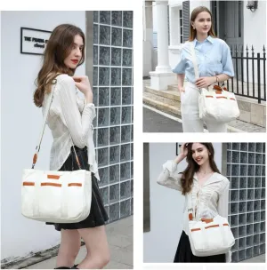 Canvas Tote Bag for Women,Womens Purse Handbags Totes Bags Crossbody Work Laptop Book Bag for Travel Nurse College Gift