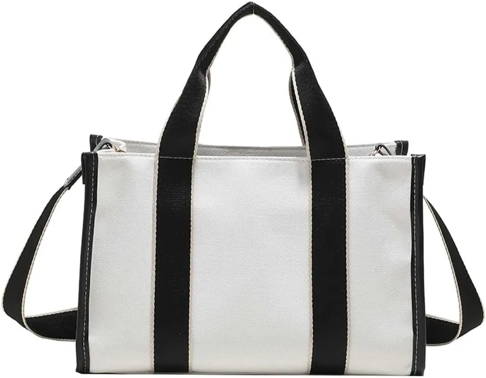 Canvas Tote Bags for Women Casual Large Work Handbags Shoulder Crossbody Purse Bag Top Handle Satchel
