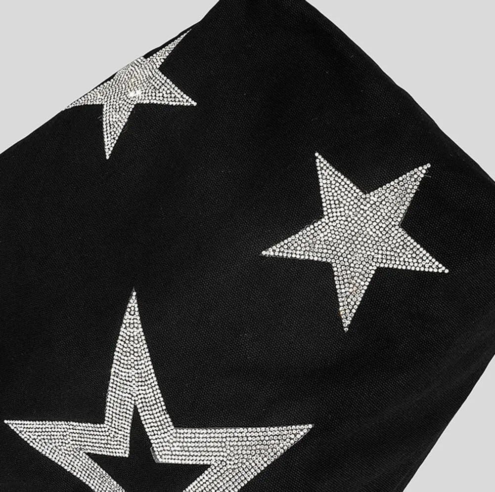 Canvas Tote Bags for Women Shiny Star Shoulder Bag for Women Large Hobo Bag Slouchy Y2k Purses for Gym Travel Work Trendy