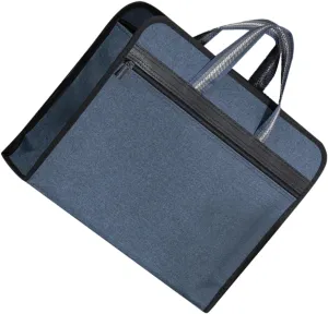 Canvas Zip File Bag Office File Carrier Portable Document Tote File Organizer Bag Compact for Travel
