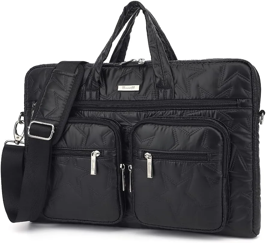 canvaslife15-15.6 inch Laptop Shoulder Bag, for MacBook Pro 16, Hp Lenovo Dell 14 inch Waterproof Messenger Bag Case Sleeve (Black)