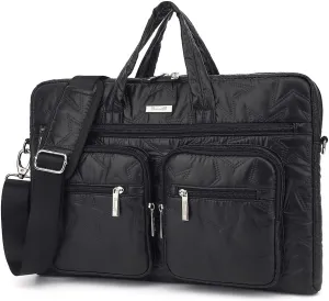 canvaslife15-15.6 inch Laptop Shoulder Bag, for MacBook Pro 16, Hp Lenovo Dell 14 inch Waterproof Messenger Bag Case Sleeve (Black)