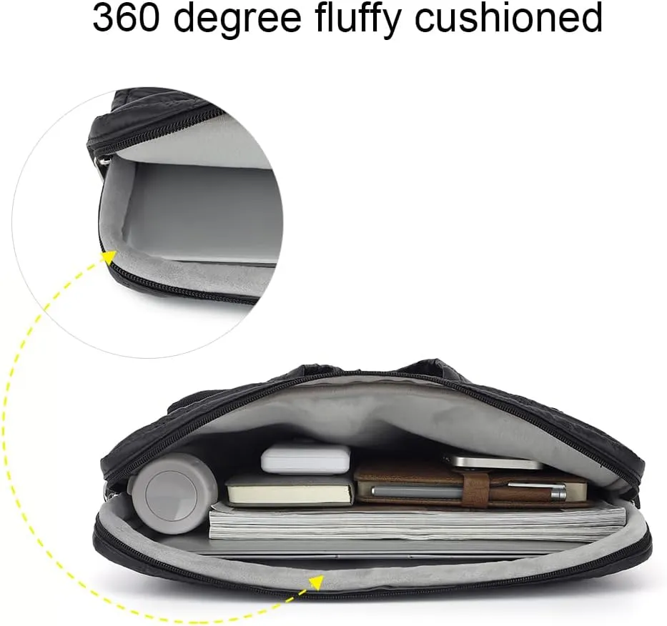 canvaslife15-15.6 inch Laptop Shoulder Bag, for MacBook Pro 16, Hp Lenovo Dell 14 inch Waterproof Messenger Bag Case Sleeve (Black)