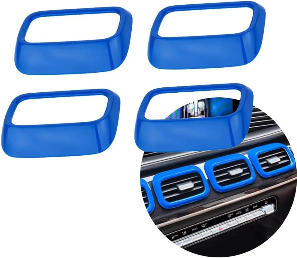 Car Central Control Air Outlet Frame Blue Cover Trim,Air Conditioning Outlet Frame Compatible with Mercedes Benz GLE Class W167 V167 GLS X167 Interior Accessories