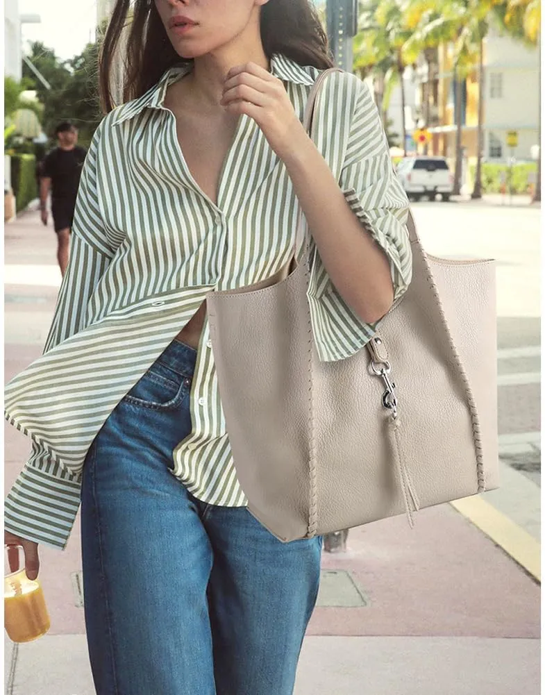 Casual Zipper Tote Bag for Women Soft PU Leather Hobo Bag Slouchy Shoulder Purse for Work Travel