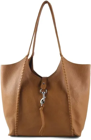 Casual Zipper Tote Bag for Women Soft PU Leather Hobo Bag Slouchy Shoulder Purse for Work Travel