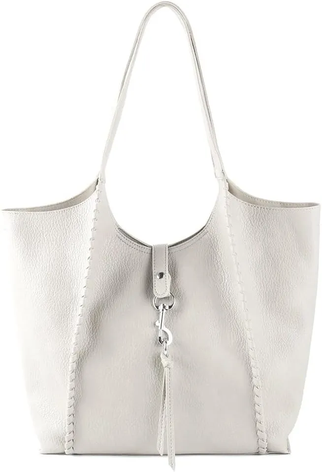Casual Zipper Tote Bag for Women Soft PU Leather Hobo Bag Slouchy Shoulder Purse for Work Travel